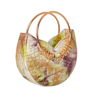 Jari'aa - Aubergine - Metal Top Handle Bag