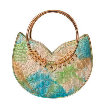 Jari'aa - Turquoise - Metal Top Handle Bag