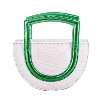 Sukoon - White x Green - Top Handle bag