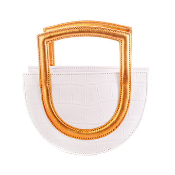 Sukoon - White x Yellow Gold - Top Handle bag